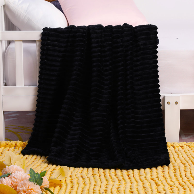 Flannel Fuzzy Toddler Blanket, Fluffy Warm and Lightweight Reversible Stripes Design Baby Plush Blanket, 30x40 Inches - NTBAY