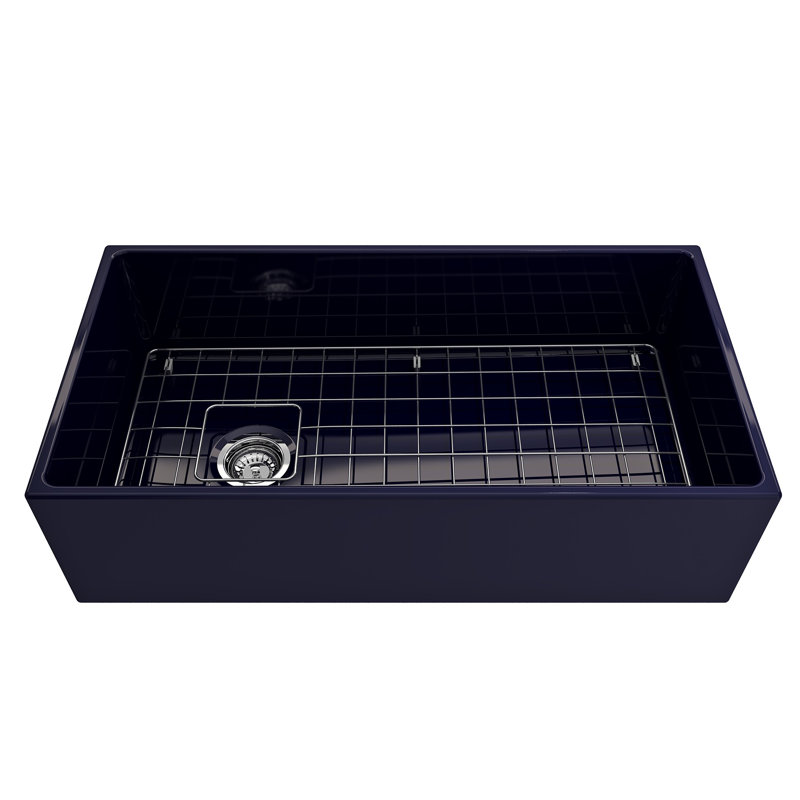 36 in. L Farmhouse Kitchen Sink, Sapphire Blue