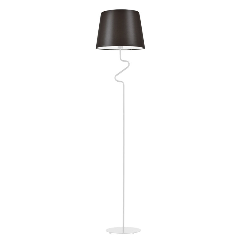 Lutjens 174cm Traditional Floor Lamp, White, Brown