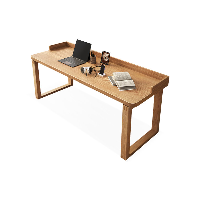 Bureau rectangulaire en bois massif noyer clair, H 29,53 po x l 62,99 po x P 23,62 po