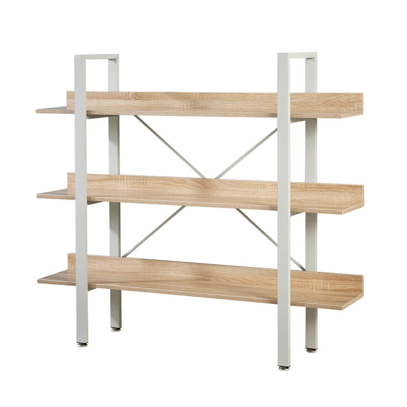 Matta 106cm H x 120cm W Iron Ladder Bookcase, Brown/White