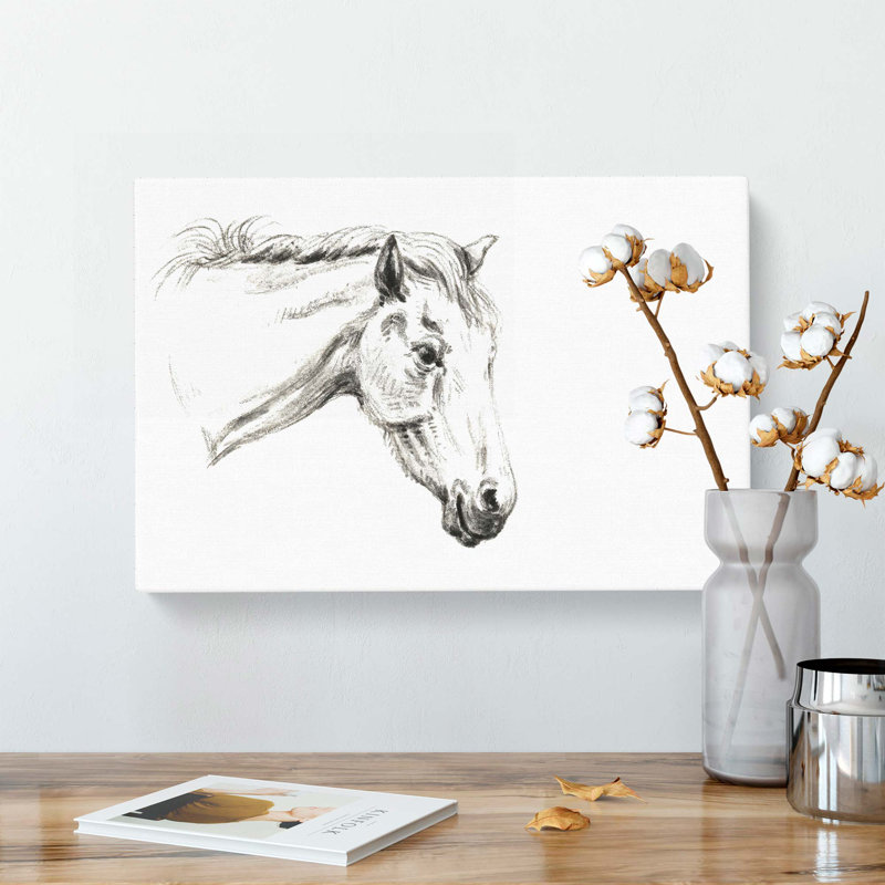 A Portrait Of A Horse by Jean Bernard - Wrapped Canvas Print, 50cm H x 76cm W x 3cm D