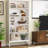 Duty Free-Standing Bookshelf Shelving Unit,White Display Case,70.8”