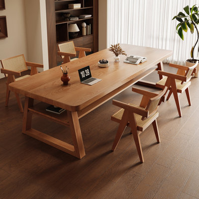 Bureau rectangulaire en bois massif Burlywood