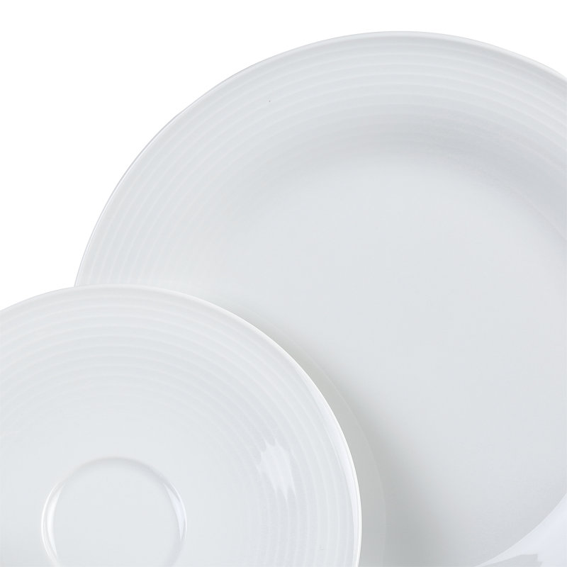 Beat 18 Piece Bone China Dinnerware Set, Service for 6, White