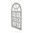 Wood Arched Window Inspired Scroll Light Blue Wall Decor with Metal Scrollwork Relief