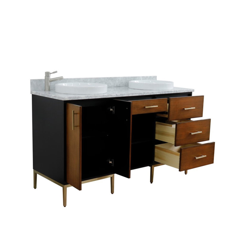 Ensemble de meuble-lavabo double 61 "