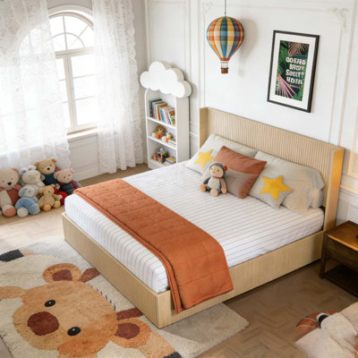 wooden platform bed frame