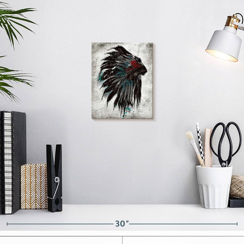 American American Feathered, couvre-chef sur toile, H 10 po x l 8 po x P 1 po
