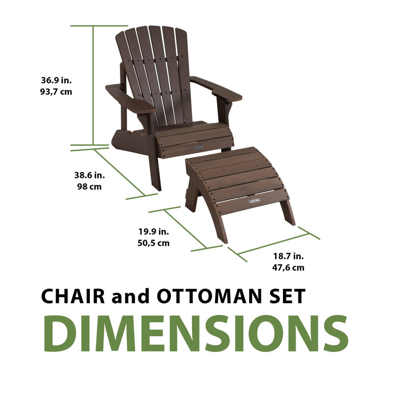 Outdoor Adirondack Chair With Ottoman