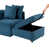 Tissu bleu sélectionné