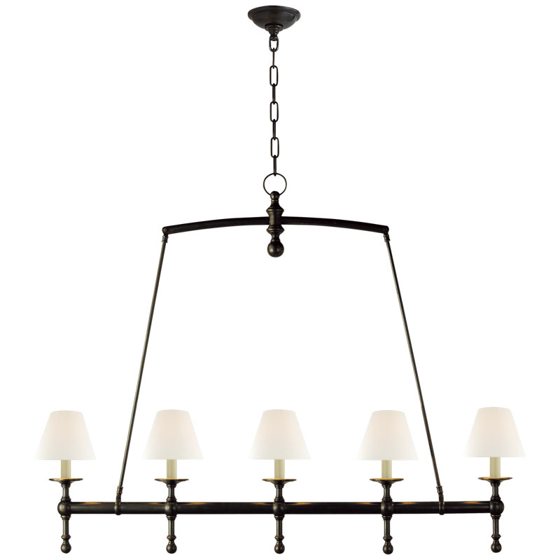 Chapman & Myers Classic Linear Chandelier, Bronze, Fabric