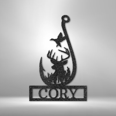 Personalized Outdoorsman Monogram 2 Steel Sign Steel Art Wall Metal Decor