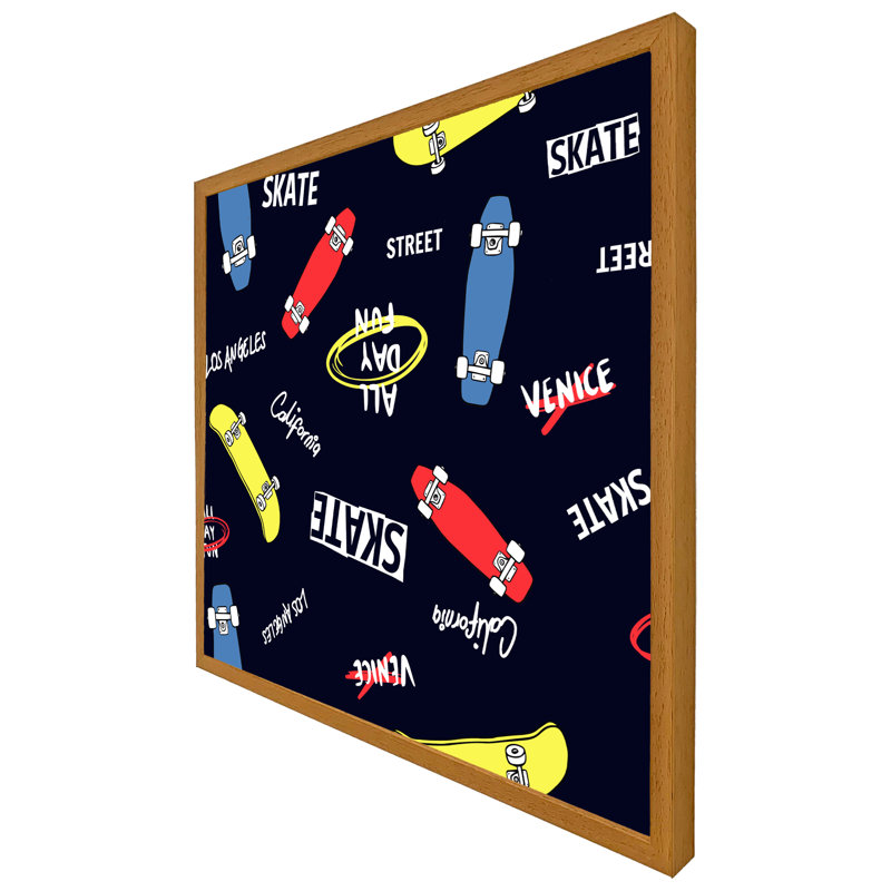 Chadbourn Skate - Single Picture Frame Print, 61cm H x 61cm W x 4cm D, Oak Framed