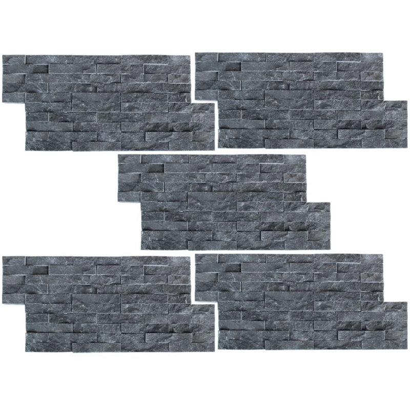 Wall Cladding Panels Marble Black 5.4 ft²