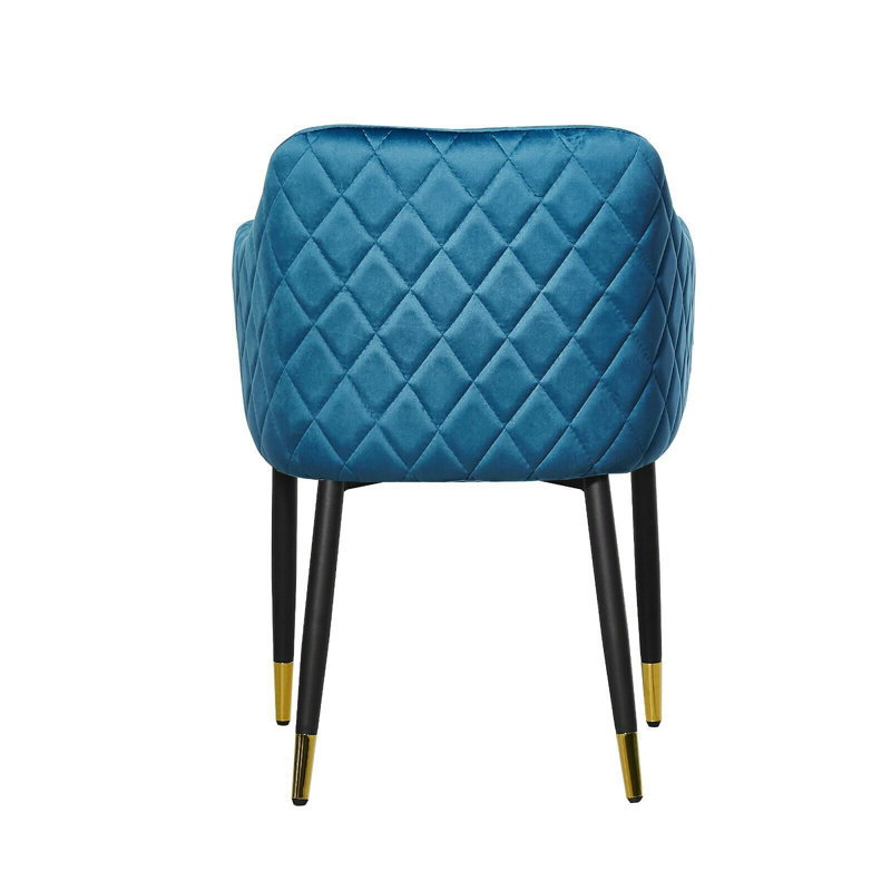 Holdenville Upholstered Dining Chair, Blue, Black/Gold, 1