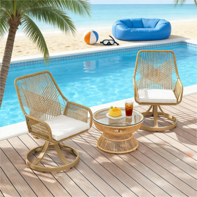 Ensemble de 2 chaises d'extérieur, chaises pivotantes