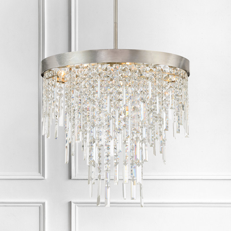 Meily 6 Light Antique Silver Chandelier, 24"H x 24"W x 24"D