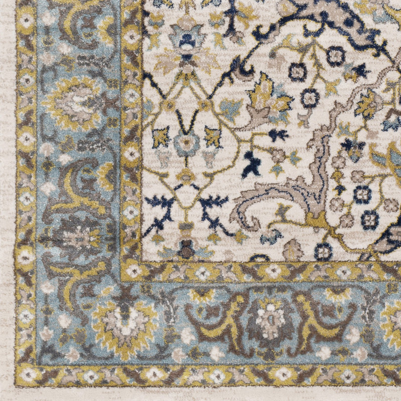 Tapis beige / bleu Tonya, Rectangle 2 pi x 3 pi