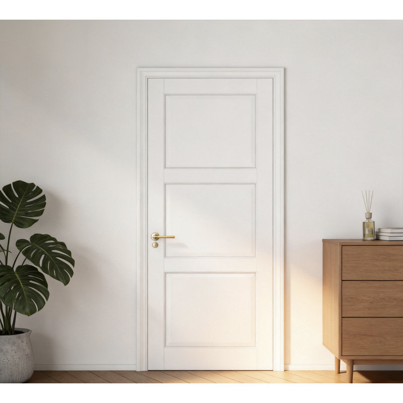 Porte en bois massif à 3 panneaux seulement, 28"x80"