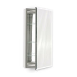 Recessed Frameless Medicine Cabinet with Adjustable Shelves and Electrical Outlet