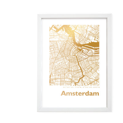 Amsterdam Map - Single Picture Frame Print
