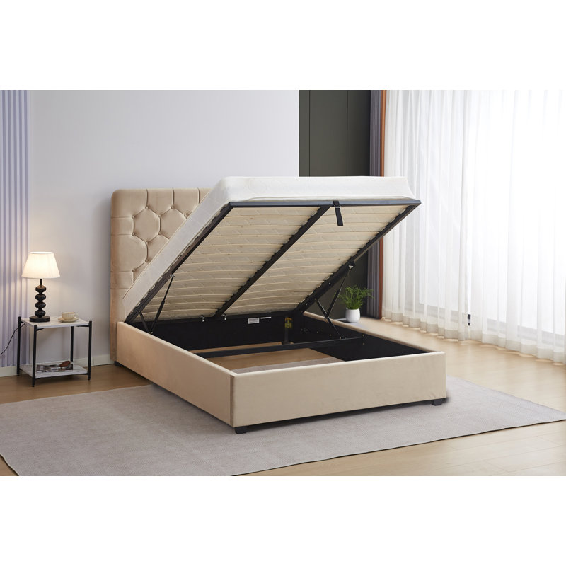 Madison Ottoman Bedframe, Kingsize (5'), Tan