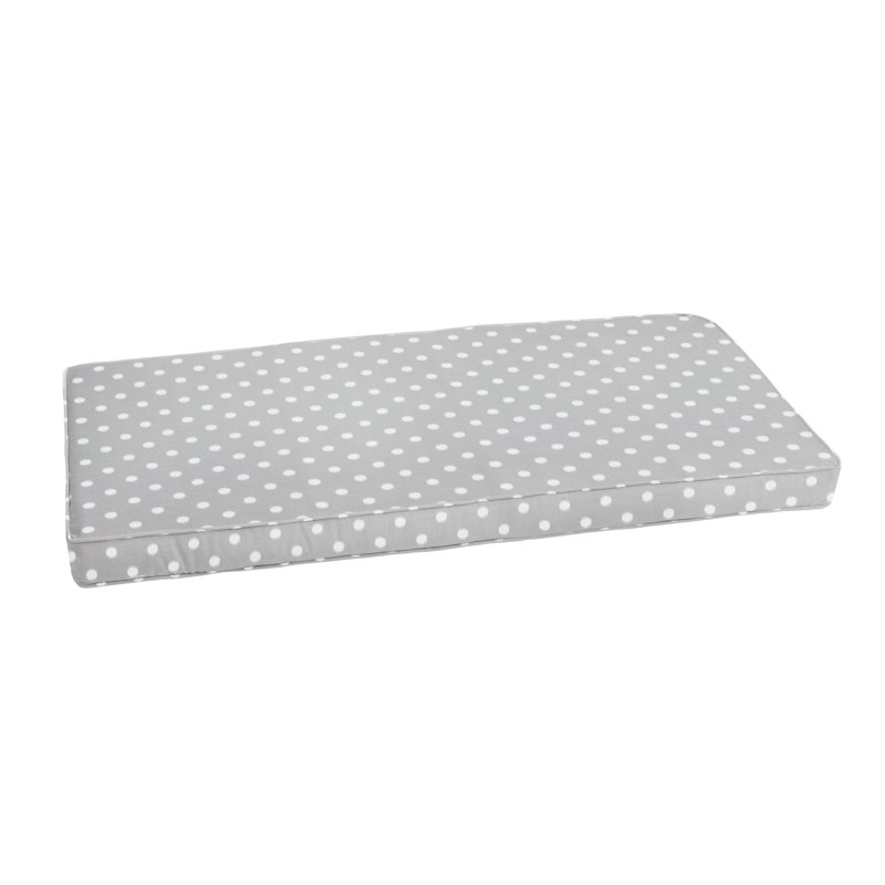 Outdoor 2'' Bench Seat Cushion, Dots Gray, 3" H x 48" W x 19" D
