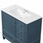 Meuble-lavabo autoportant avec tablettes et 3 tiroirs en céramique