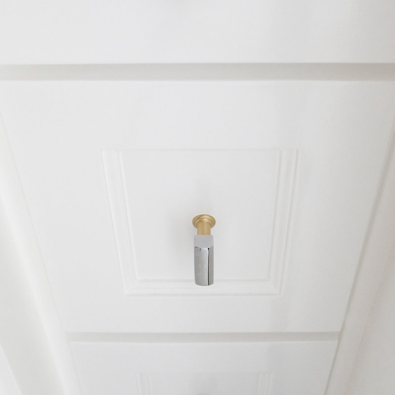 Poignée barre Mod 1 3/4 "deux tons, Chrome poli / laiton satiné