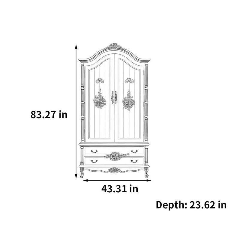 Armoire de rangement à deux portes American