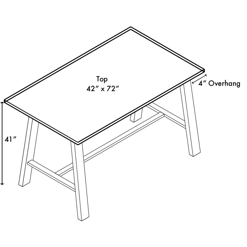 Midtown Solid Wood Breakroom Table, Walnut, 41" H x 72" L x 42" W