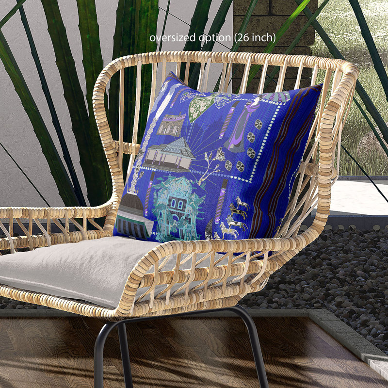 Polyester Throw Square Pillow Cover & Insert, 16" x 16" 