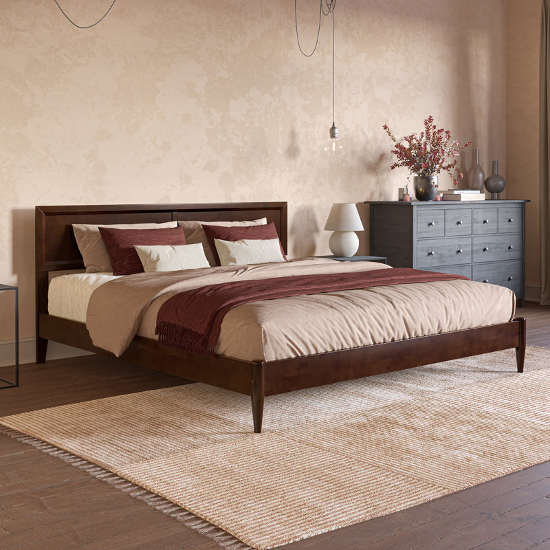 Aryonna Wood Panel Bed, Walnut, King