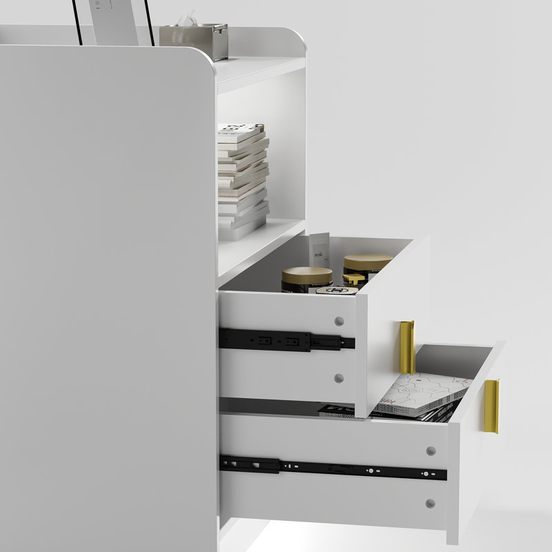 Table de chevet Klaudio, Blanc