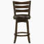 Chaise de bar pivotante à hauteur de comptoir en bois brun foncé