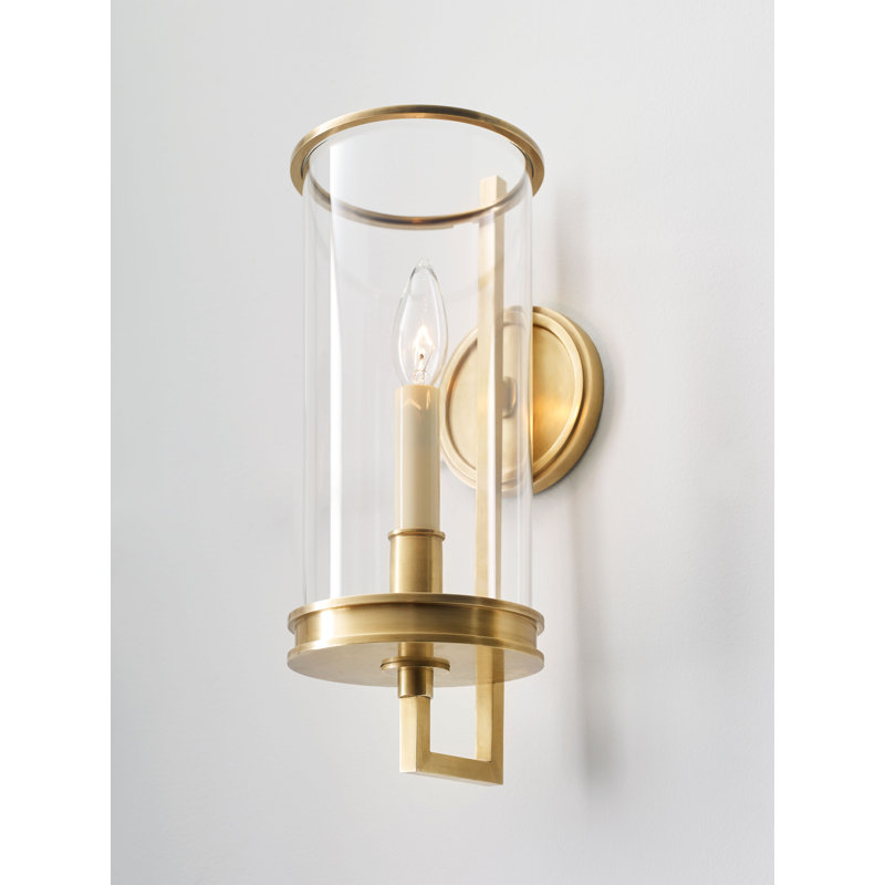 Chapman & Myers Glendon Small Hurricane Sconce, Antique-Burnished Brass