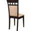 2 chaises de salle à manger, brun cappuccino, revêtement en microfibre brun clair, fauteuil à structure transitionnelle, cappuccino en bois brun, dossier rembourré