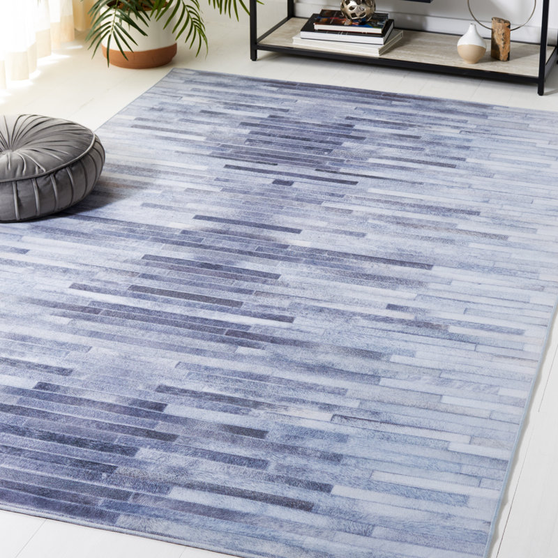 Faux Hide Rimon Machine Washable Area Rug In Grey, Rectangle 243.84 x 304.8cm