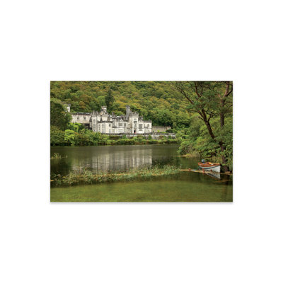 Kylemore Abbey, County Galway, Ireland, Towers Landscape, Scenic, Boat Print On Acrylic Glass