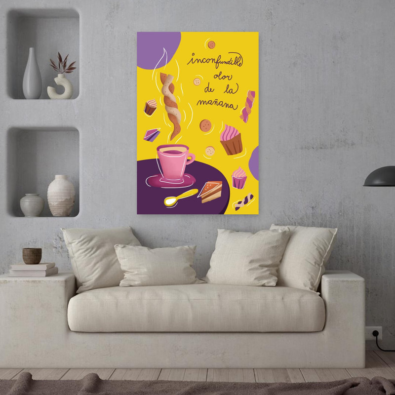 «Sweet Morning Coffee», art mural, H 36 po x l 24 po