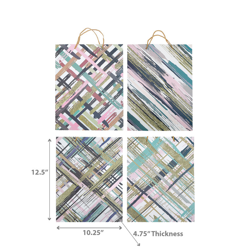 Grand ensemble de 12 sacs-cadeaux abstraits assortis