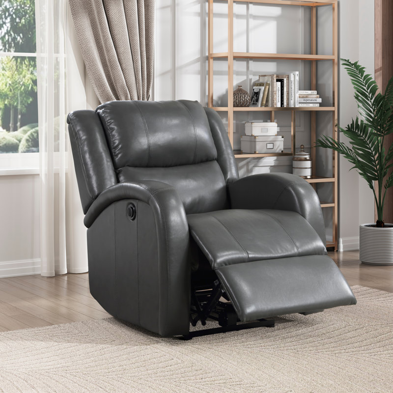Saidie Faux Leather Lift Assist Power Recliner, Gray