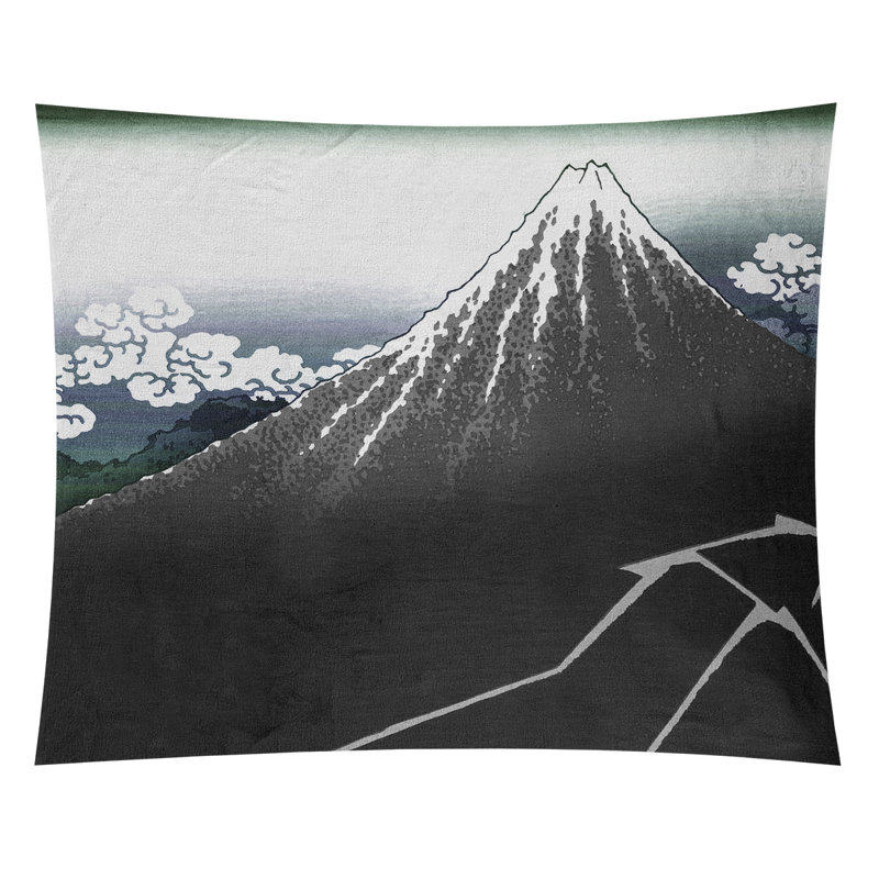 Hague Polyester Tapestry, 107.5" H x 91" W, Gray/Dark Blue