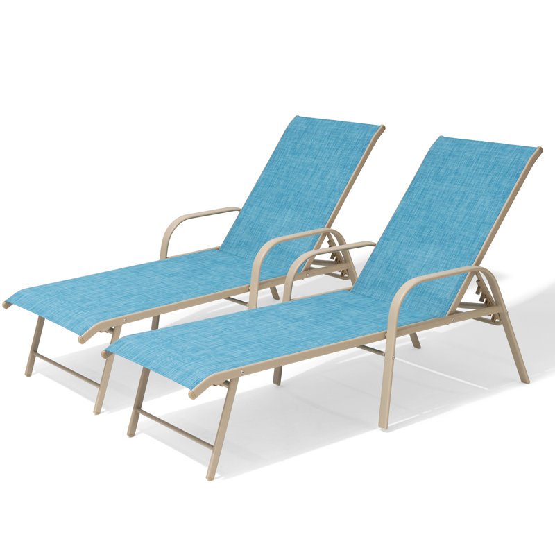 Chaise longue d'extérieur en aluminium Guyden, Bleu