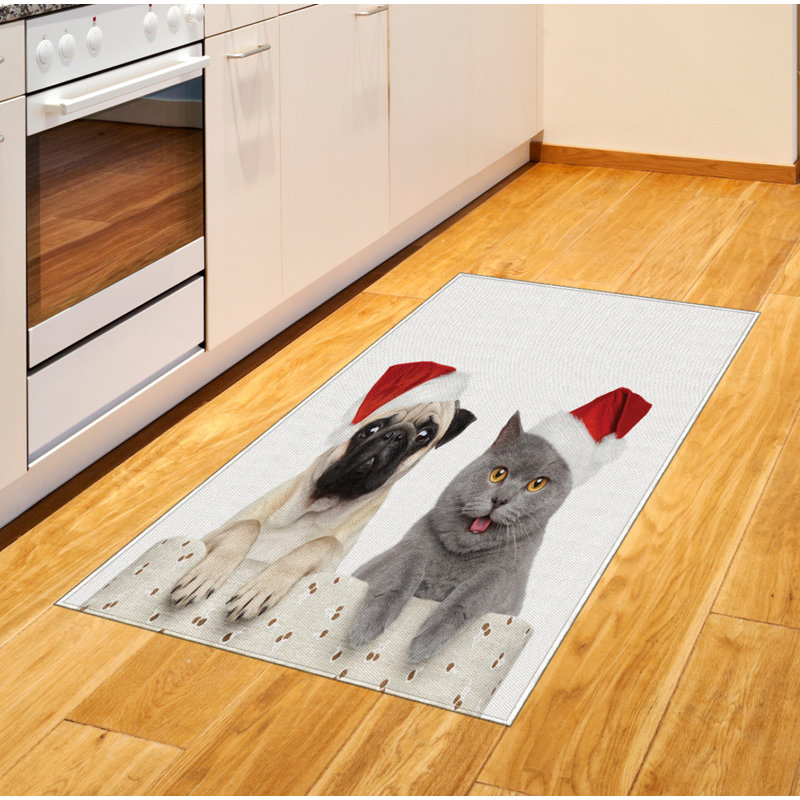Pug High Density Long Fiber Poly Threads Decorative Area Rug Carpet, Rectangle 4' x 5'8"