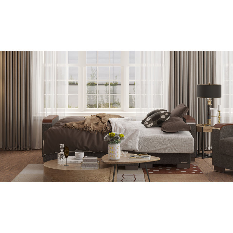 Canapé-lit modulaire et méridienne réversible en L Legacy X avec sièges de rangement pour le salon, Gris chenille