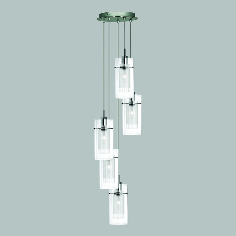 Araceli 5-Light Cluster Chandelier, Clear Glass