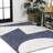 Orbie Modern Geometric Abstract Two-Tone Navy/Cream Indoor/Outdoor Rug-330398495