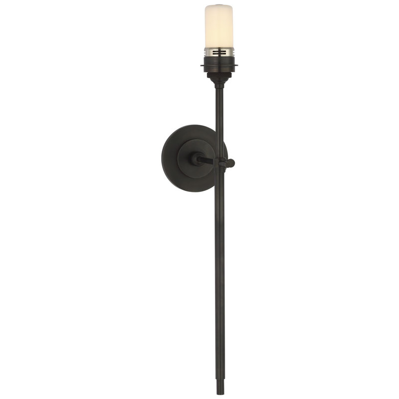 Thomas O'Brien Bryant 27" Cordless Tail Sconce with Linen Shade, Bronze